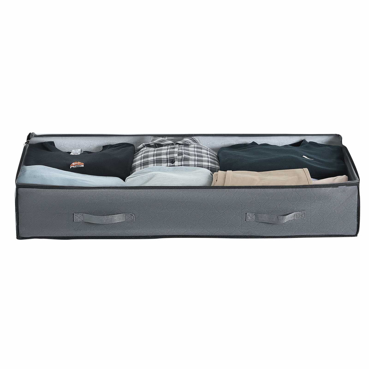 Under Bed Storage with Clear Lids, 39.2 x 19.7 x 7.1 Inch, 90L Large Underbed Clothes Storage Containers, Low Profile Under Bed Drawer Shoe Organizer Bins Box for Blanket Shoe Bedroom, 4 Pack