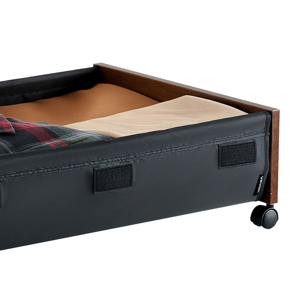 Under Bed Storage with Wheels, 25.6 x 18.1 x 7.1 inch Underbed Containers, Underbed Shoes Organizer with Lockable Wheels, Rolling Under the Bed Storage Bins for Clothes, Shoes, Blankets, 2 Pack