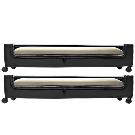Under Bed Storage with Wheels, 30.3 x 18.5 x 6.8 inch, Underbed Containers with Clear Lid, Underbed Shoe Organizer, Rolling Under the Bed Storage Bins for Clothes Shoes Blankets Bedroom, 2 Pack