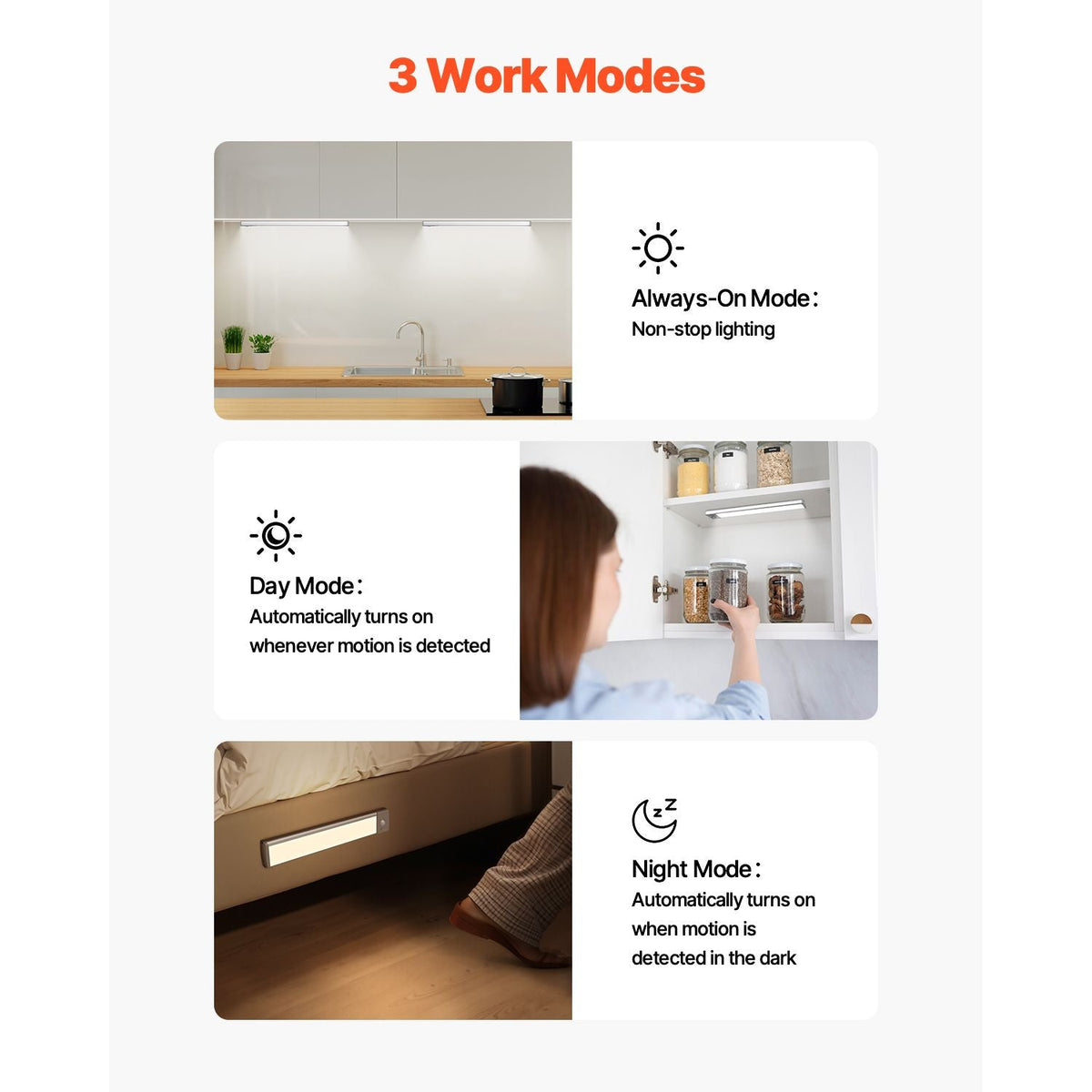 Under Cabinet Lighting, 2 PCS, 40 LED Motion Sensor Lights, Rechargeable Battery Operated Closet Lights with Remote Control, Wireless Under Counter Light for Cabinets, Bookshelf, Stair, Hallway