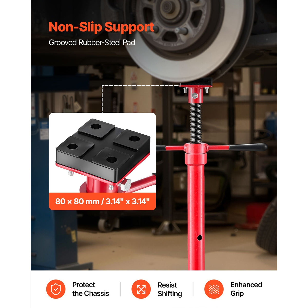 Under Hoist Tripod Stand, 2 Ton (4409 lbs) Capacity High Lift Jack Stand Reach Underhoist Support, Lifting from 47.24" to 84.65", 4-Level Adjustable Height, Heavy Duty Carbon Steel for Car Lift