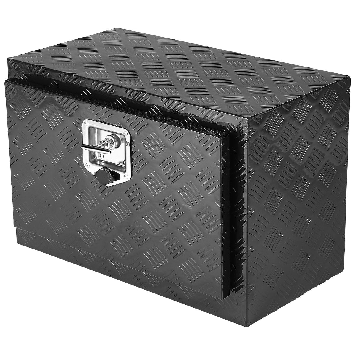 Underbody Truck Box, 24" x 12" x 14" Pickup Storage Box, Heavy Duty Aluminum Diamond Plate Tool Box with Lock and Keys, Waterproof Trailer Storage Box with T-Handle Latch for Truck, Van, Trailer