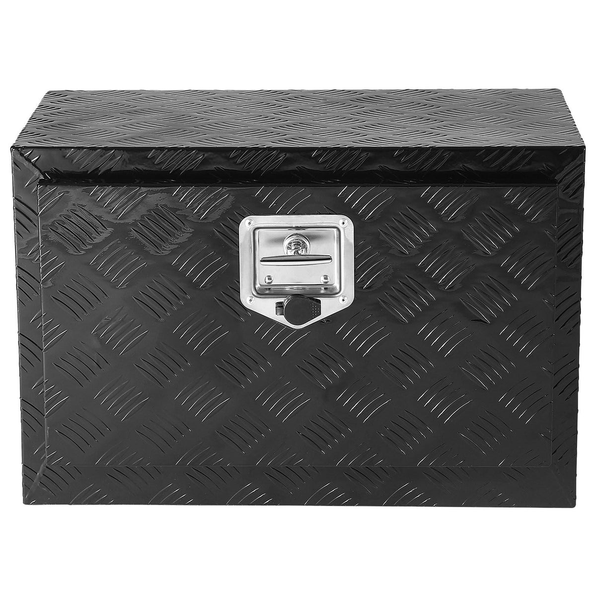 Underbody Truck Box, 24" x 12" x 14" Pickup Storage Box, Heavy Duty Aluminum Diamond Plate Tool Box with Lock and Keys, Waterproof Trailer Storage Box with T-Handle Latch for Truck, Van, Trailer