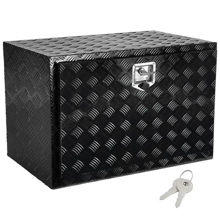 Underbody Truck Box, 48" x 17" x 18" Pickup Storage Box, Heavy Duty Aluminum Diamond Plate Tool Box with Lock and Keys, Waterproof Trailer Storage Box with T-Handle Latch for Truck, Van, Trailer
