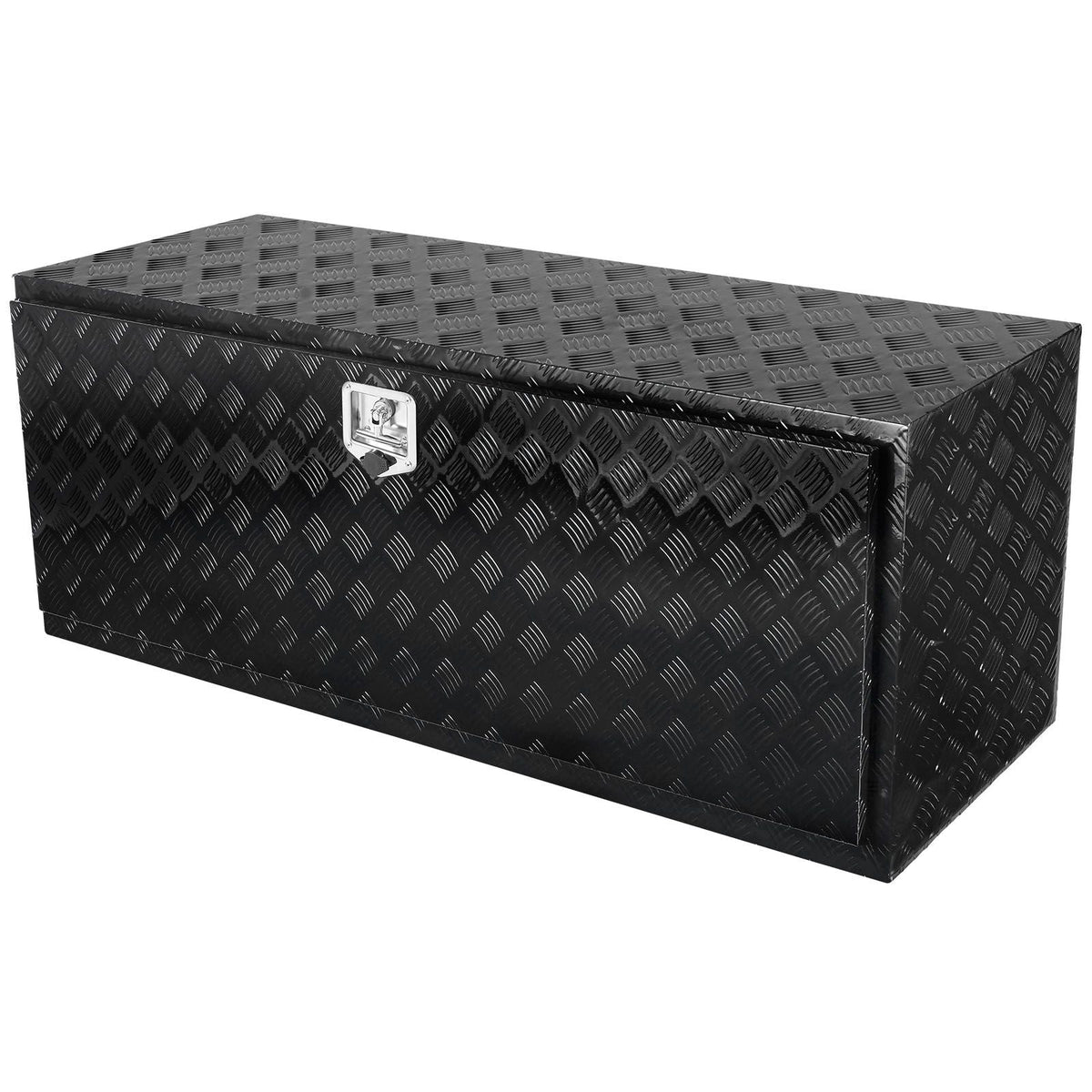 Underbody Truck Box, 60" x 24" x 24" Pickup Storage Box, Heavy Duty Aluminum Diamond Plate Tool Box with Lock and Keys, Waterproof Trailer Storage Box with T-Handle Latch for Truck, Van, Trailer