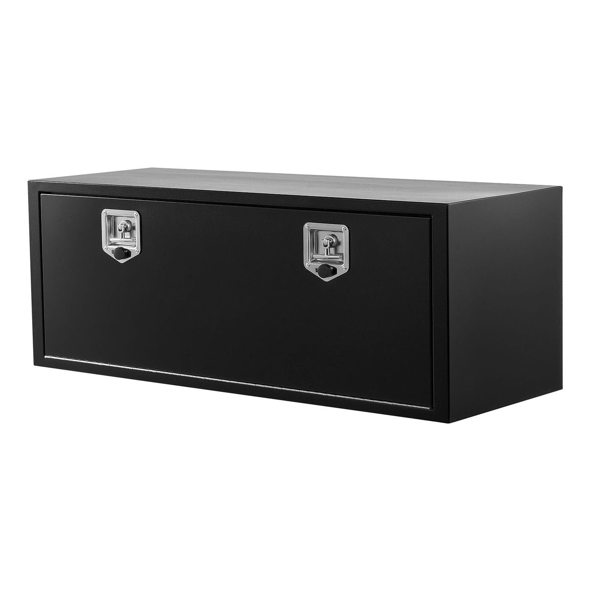 Underbody Truck Tool Box, 48 x 18 x 18 Inch Heavy Duty Steel Trailer Storage Box with Lock & Keys, Waterproof Trailer Storage Organizer Under Body Chest with T-Handle for Truck, Van, SUV, Black