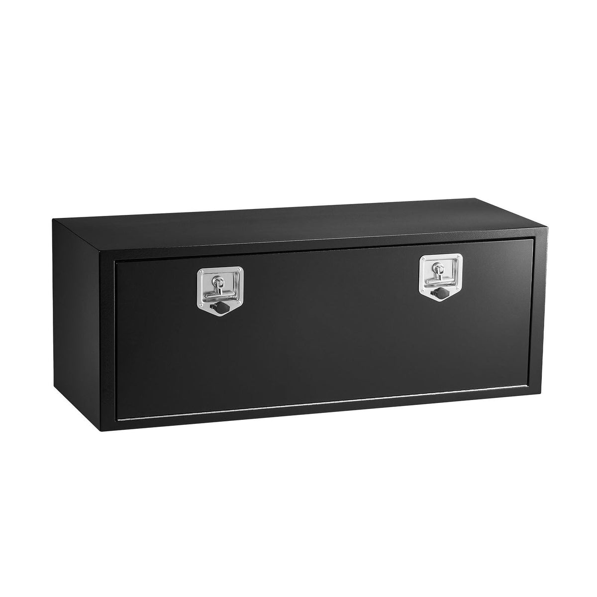 Underbody Truck Tool Box, 48 x 18 x 18 Inch Heavy Duty Steel Trailer Storage Box with Lock & Keys, Waterproof Trailer Storage Organizer Under Body Chest with T-Handle for Truck, Van, SUV, Black