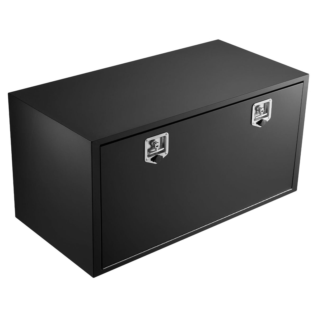 Underbody Truck Tool Box, 48 x 24 x 24 Inch Heavy Duty Steel Trailer Storage Box with Lock & Keys, Waterproof Trailer Storage Organizer Under Body Chest with T-Handle for Truck, Van, SUV, Black