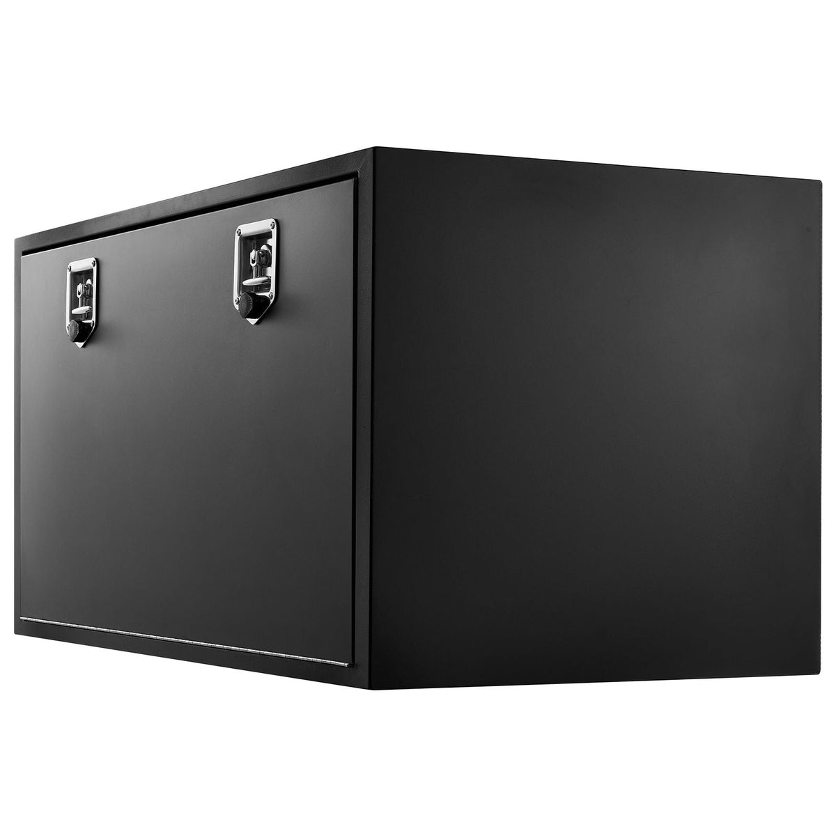 Underbody Truck Tool Box, 48 x 24 x 24 Inch Heavy Duty Steel Trailer Storage Box with Lock & Keys, Waterproof Trailer Storage Organizer Under Body Chest with T-Handle for Truck, Van, SUV, Black