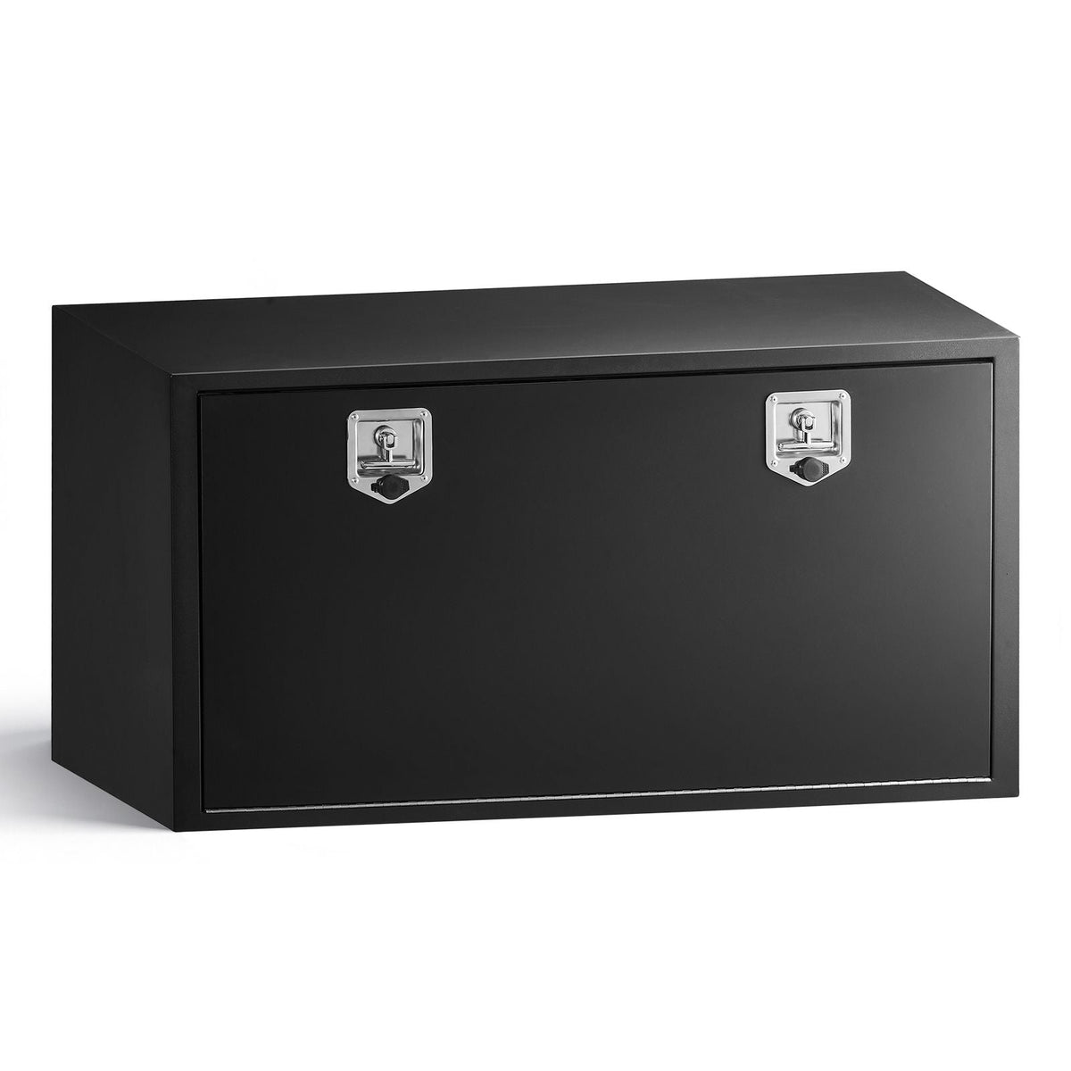 Underbody Truck Tool Box, 48 x 24 x 24 Inch Heavy Duty Steel Trailer Storage Box with Lock & Keys, Waterproof Trailer Storage Organizer Under Body Chest with T-Handle for Truck, Van, SUV, Black
