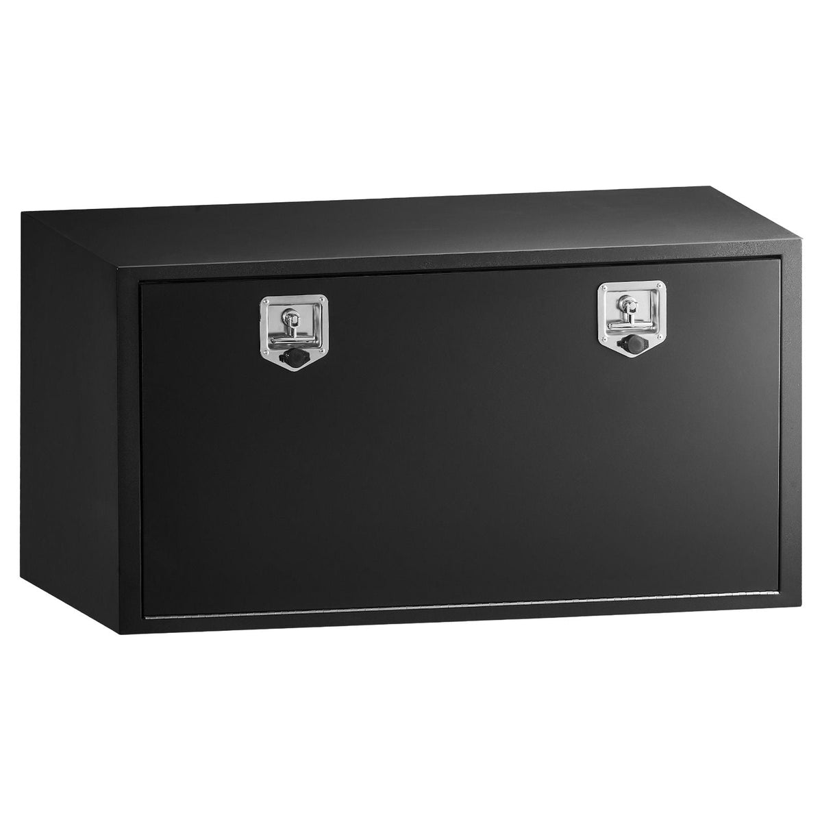 Underbody Truck Tool Box, 48 x 24 x 24 Inch Heavy Duty Steel Trailer Storage Box with Lock & Keys, Waterproof Trailer Storage Organizer Under Body Chest with T-Handle for Truck, Van, SUV, Black