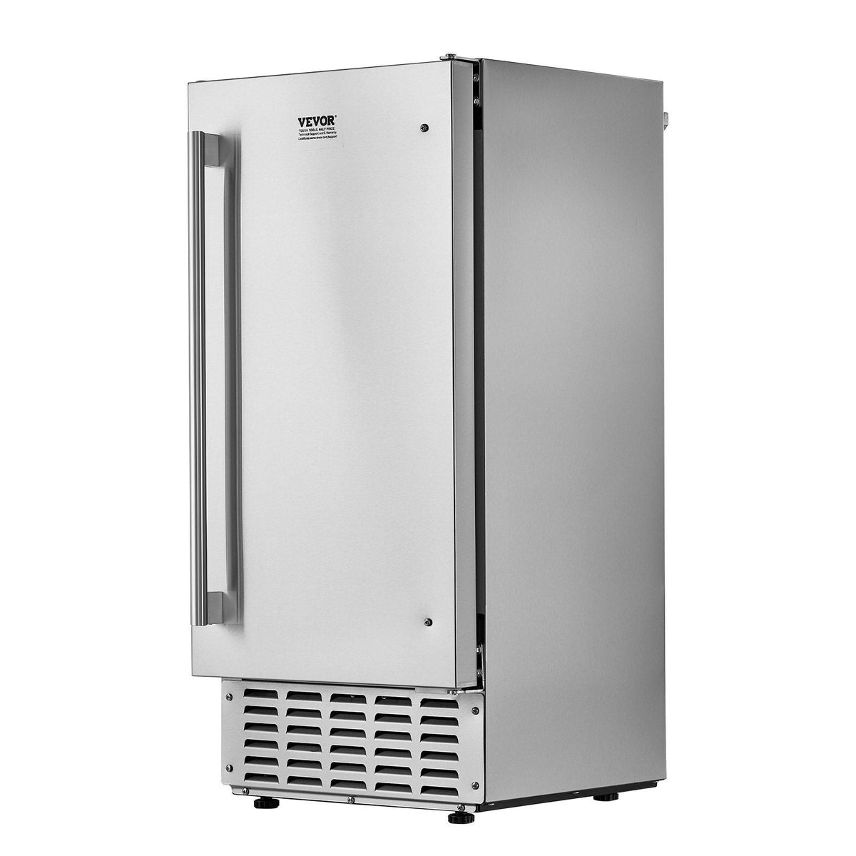Undercounter Built-in Ice Maker, 66 Lbs/Day Under Counter Nugget Ice Maker Machine with Reversible Door Stainless Steel, Freestanding Ice Maker for Commercial Home Kitchen, Electric Drainage