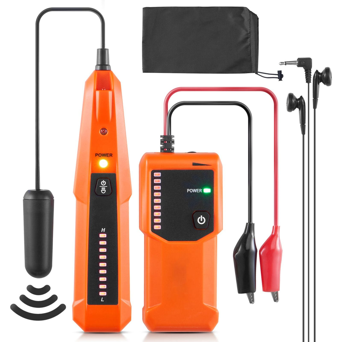 Underground Cable Locator, 3 FT Max. Detection Depth, Wire Tracer Break Detector Finder with Earphone, 1000 FT Max.Detection Length Cable Tester for Pet Fence Buried Sprinkler Valve Irrigation