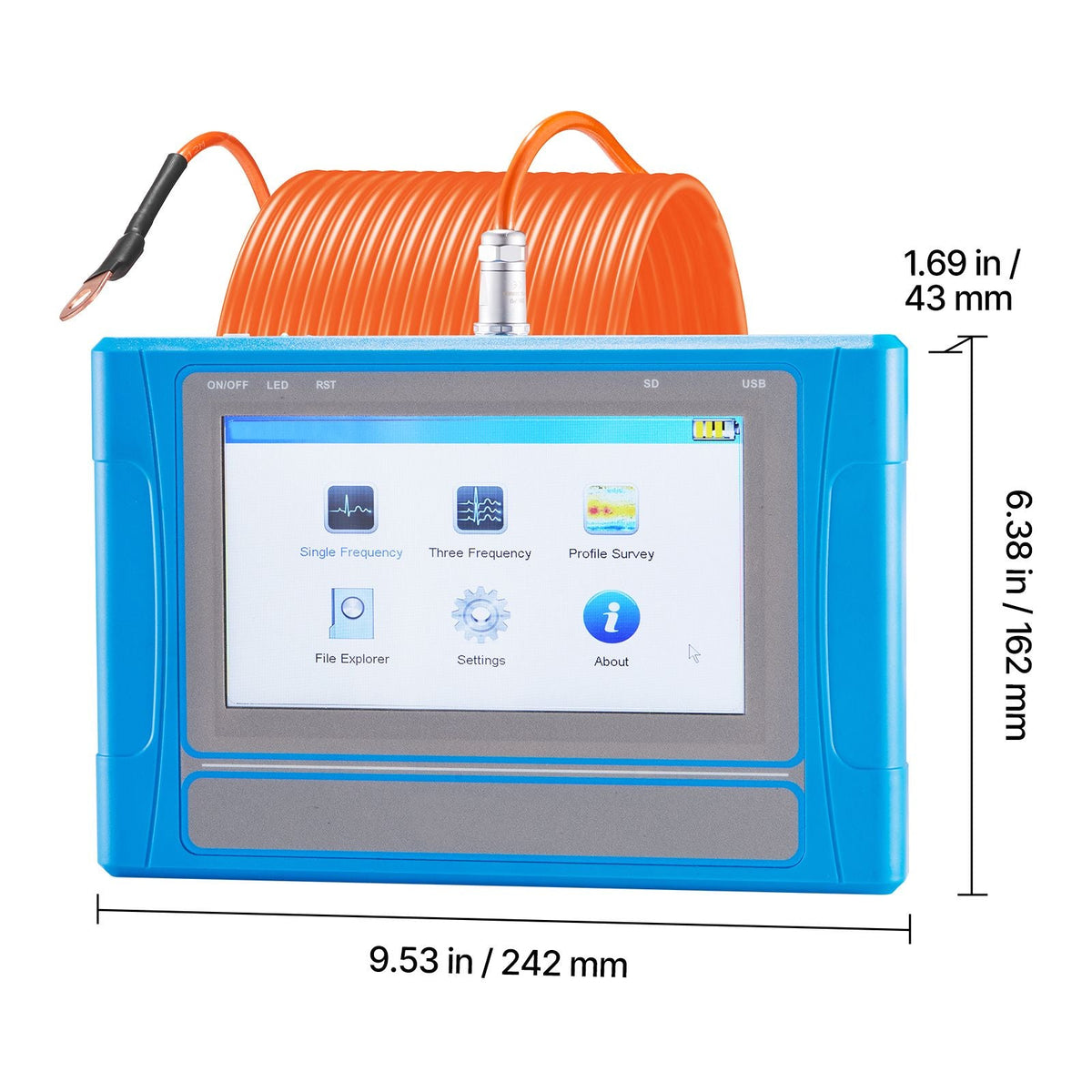 Underground Water Detector, Up to 492ft (150m) Pro Underground Water Detection Locator, 7" Touchscreen Auto Mapping Well Detector Explorer with Multi-Frequency Measurement, 8GB Card, Carry Case