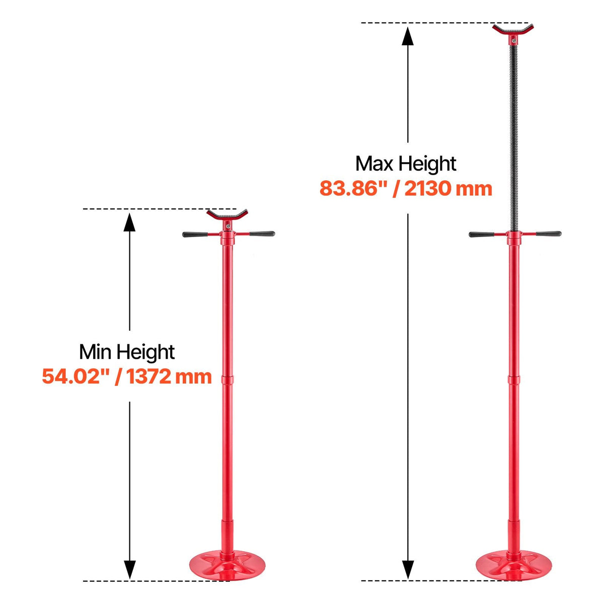 Underhoist Support Stand, 1/2 Ton (1102 lbs) Capacity Under Hoist Jack Stand, Lifting from 54.02" to 83.86", Bearing Mounted Spin Handle, Self-Locking Threaded Screw, Support Vehicle Components