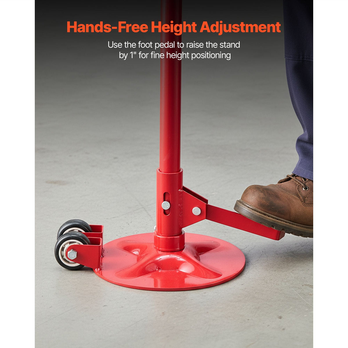 Underhoist Support Stand, 3/4 Ton (1653 lbs) Capacity Under Hoist Jack Stand with Two Wheels, Lifting from 51.97" to 80", Bearing Mounted Spin Handle, Foot Pedal, Support Vehicle Components