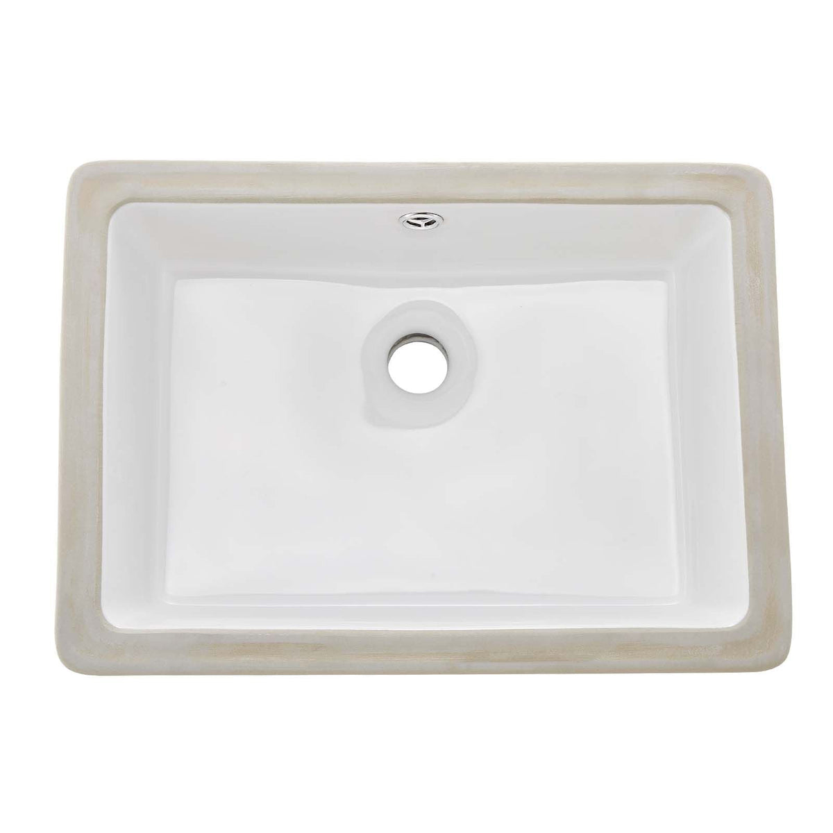 Undermount Bathroom Sink, 18.5 x 13.19 Inch Rectangular White Ceramic Vessel Sink with Overflow Hole, Under Counter Drop in Modern Lavatory Vanity Bath Wash Bowl Basin, Rectangle Small Space