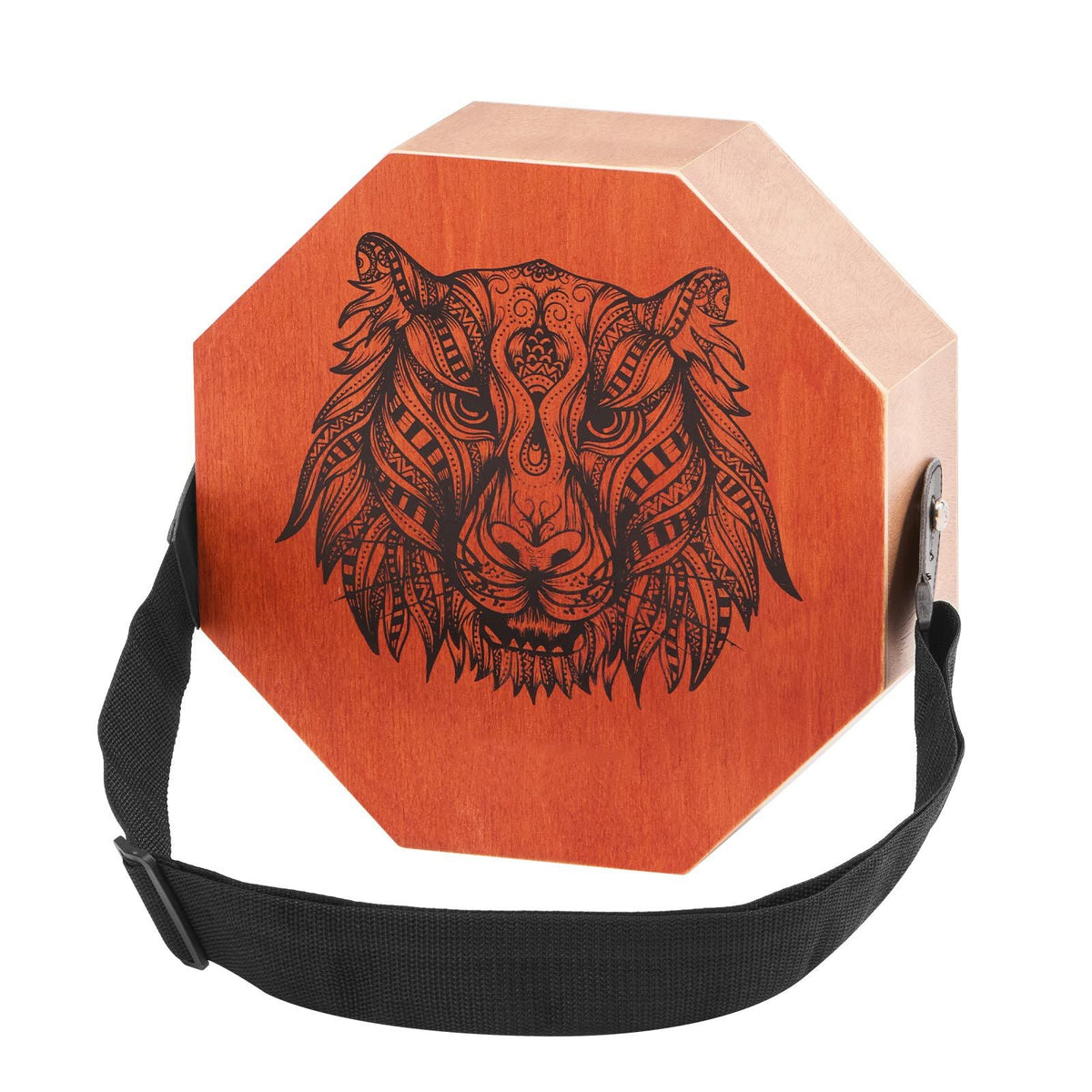 Unique Cajon Box Drum, with Internal Guitar Strings, Portable Wooden Percussion Box, Birch Wood Drum Musical Instrument with Adjustable Strap, for Beginners & Professionals, 11.6 x 11.6 x 4 in