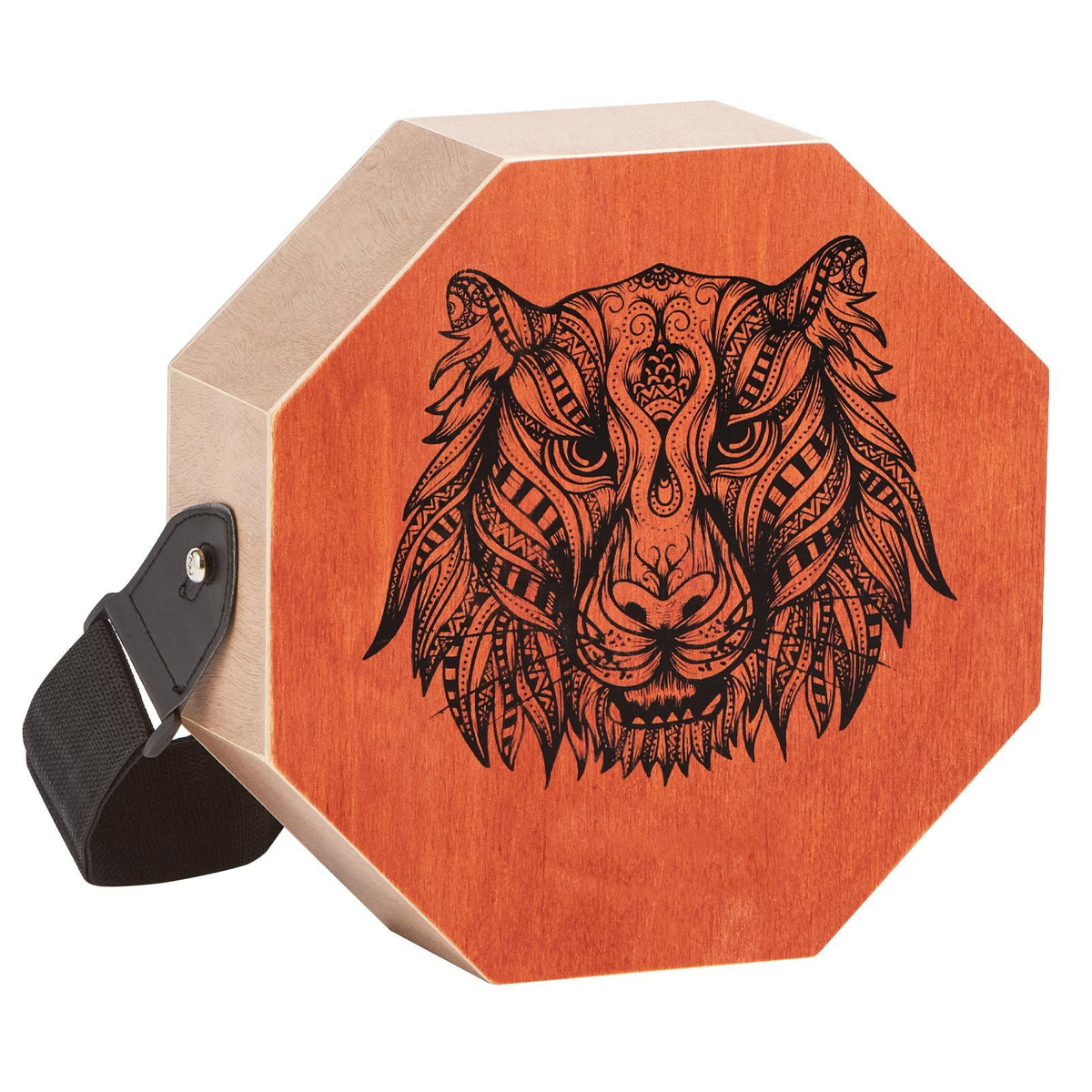 Unique Cajon Box Drum, with Internal Guitar Strings, Portable Wooden Percussion Box, Birch Wood Drum Musical Instrument with Adjustable Strap, for Beginners & Professionals, 11.6 x 11.6 x 4 in