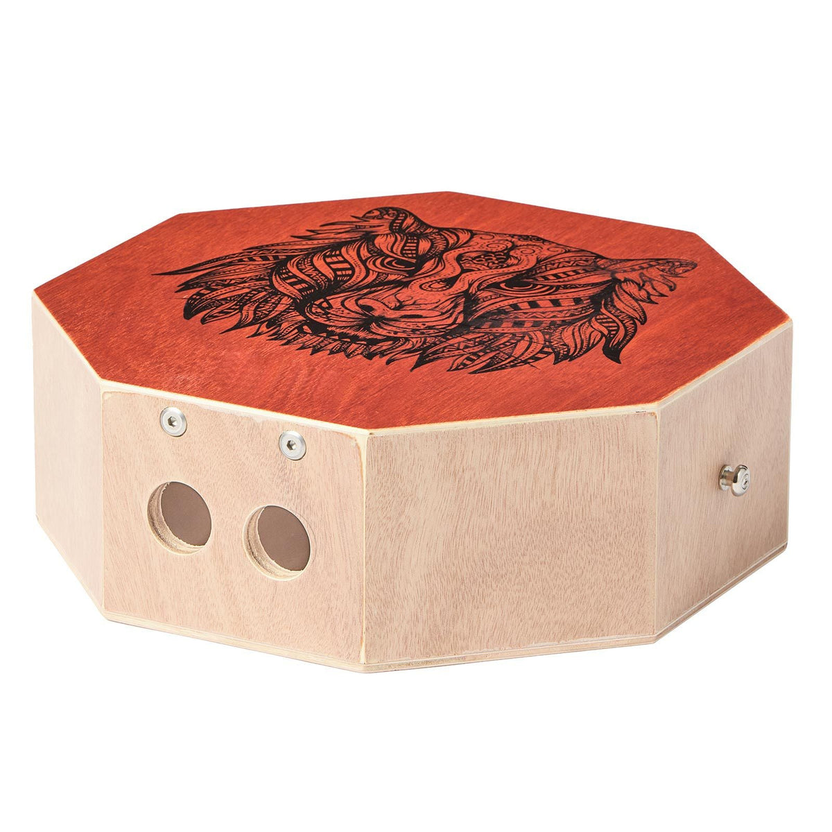Unique Cajon Box Drum, with Internal Guitar Strings, Portable Wooden Percussion Box, Birch Wood Drum Musical Instrument with Adjustable Strap, for Beginners & Professionals, 11.6 x 11.6 x 4 in