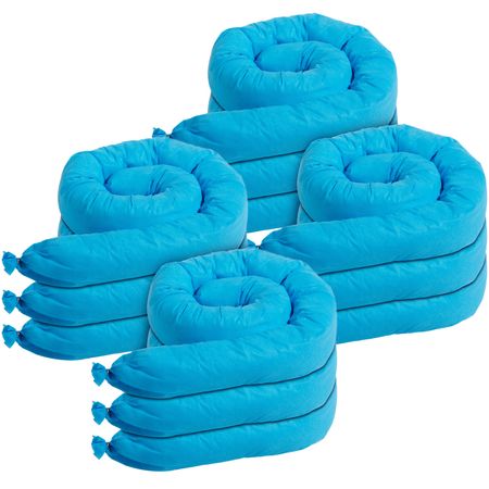 Universal Absorbent Sock, Water Absorbing Snake 20 Gal Capacity, 3" x 47.24" Mildew-Resistant Spill Control Sock, 12 pcs