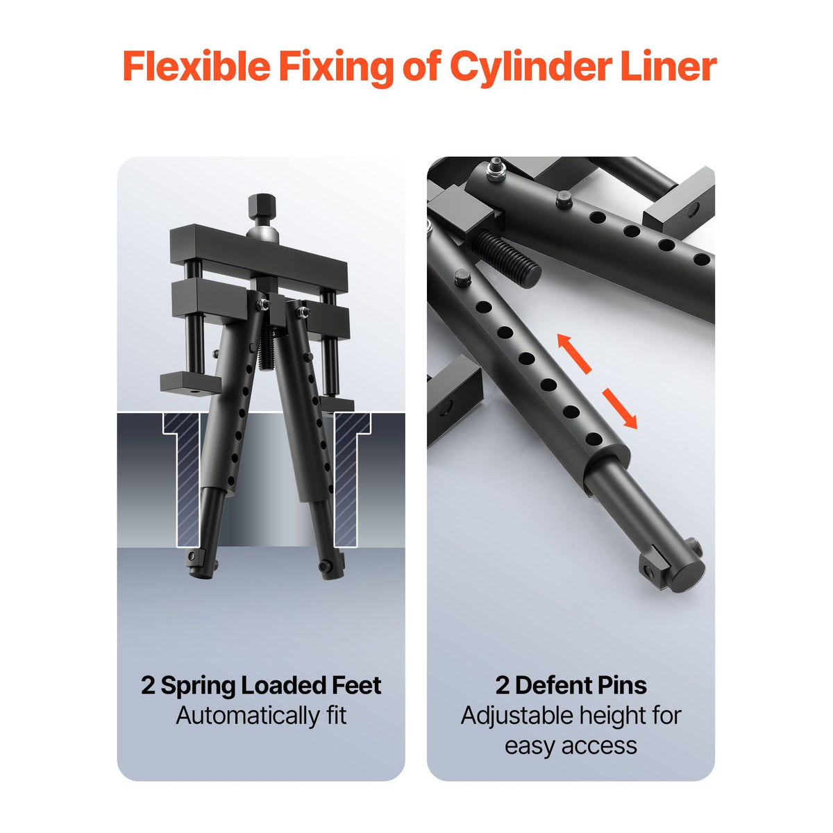 Universal Cylinder Liner Puller Assembly, Used for Mack Cummins Cat on Wet Liner from 3-7/8 in to 6-1/4 in Bore, Diesel Engine Cylinder Liner Removal Tool, Replace PT-6400-C, M50010-B, 3376015