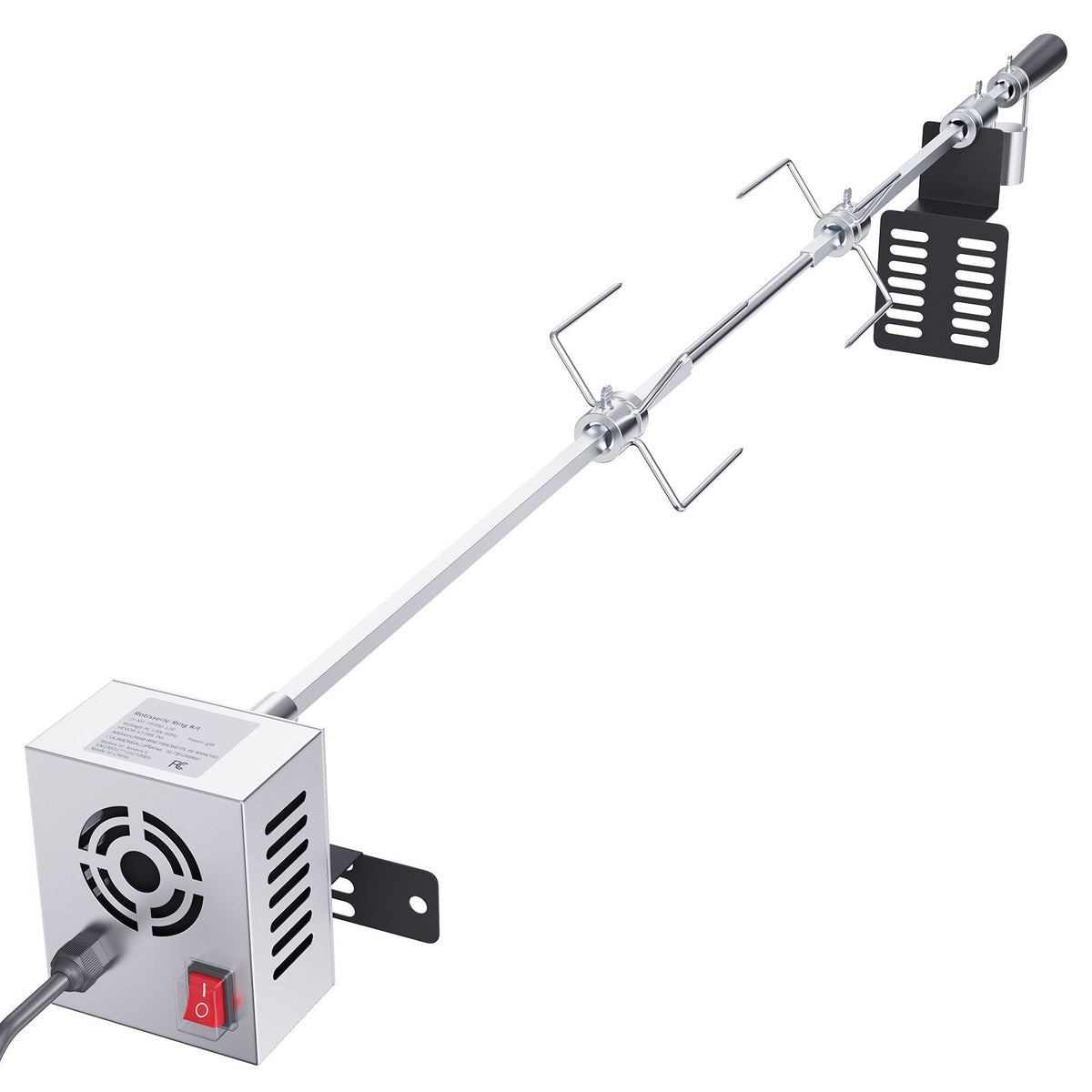 Universal Grill Rotisserie Kit for Grills, Electric BBQ Grill with 110V 9W Motor, Stainless Steel Automatic Grilling Kit, Heavy Duty 32"/39" Hexagon Spit Rod, 26 lbs Capacity Grill Attachment