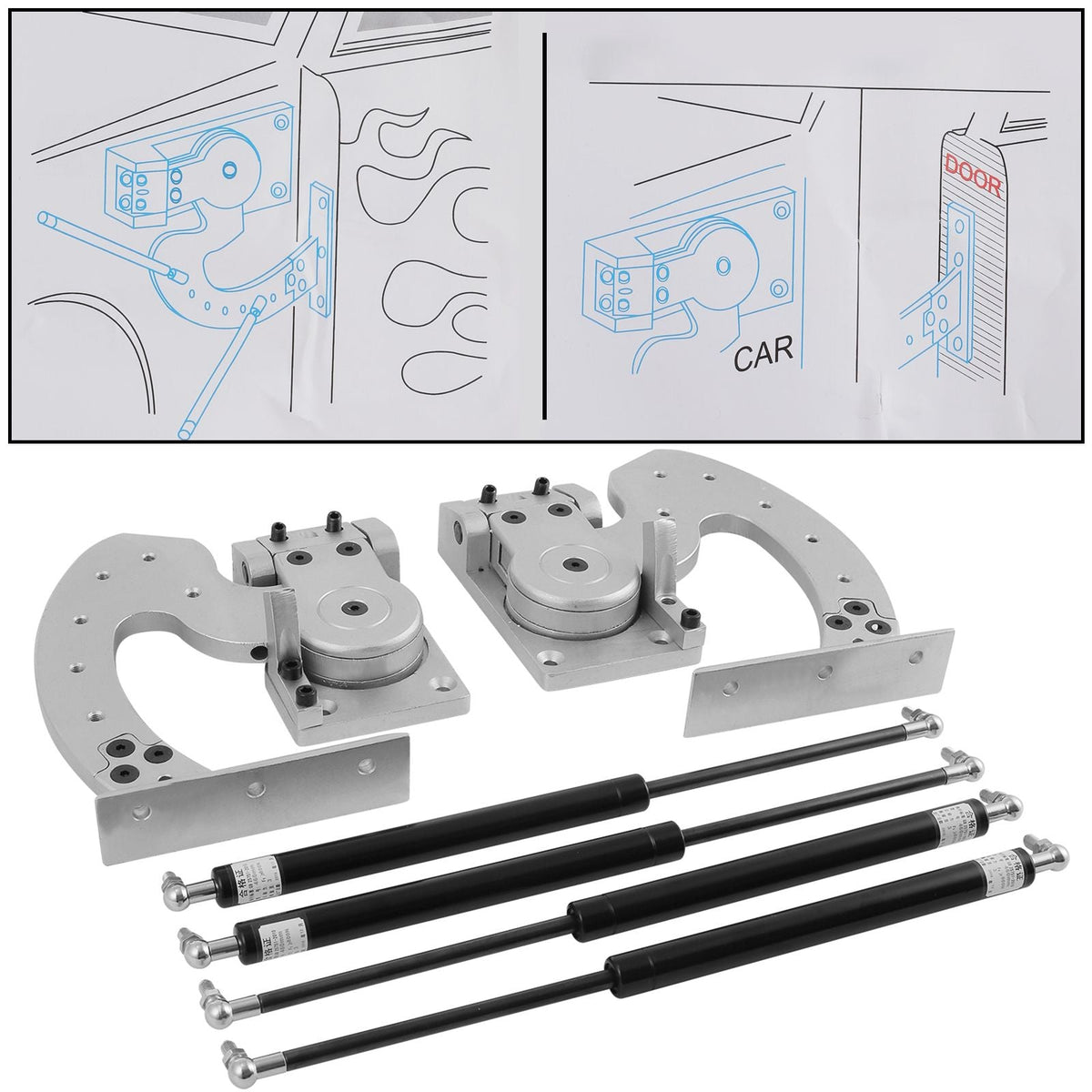 Universal Lambo Style Door Bolt On Vertical Doors Kit for Honda Toyota Dodge Nissan