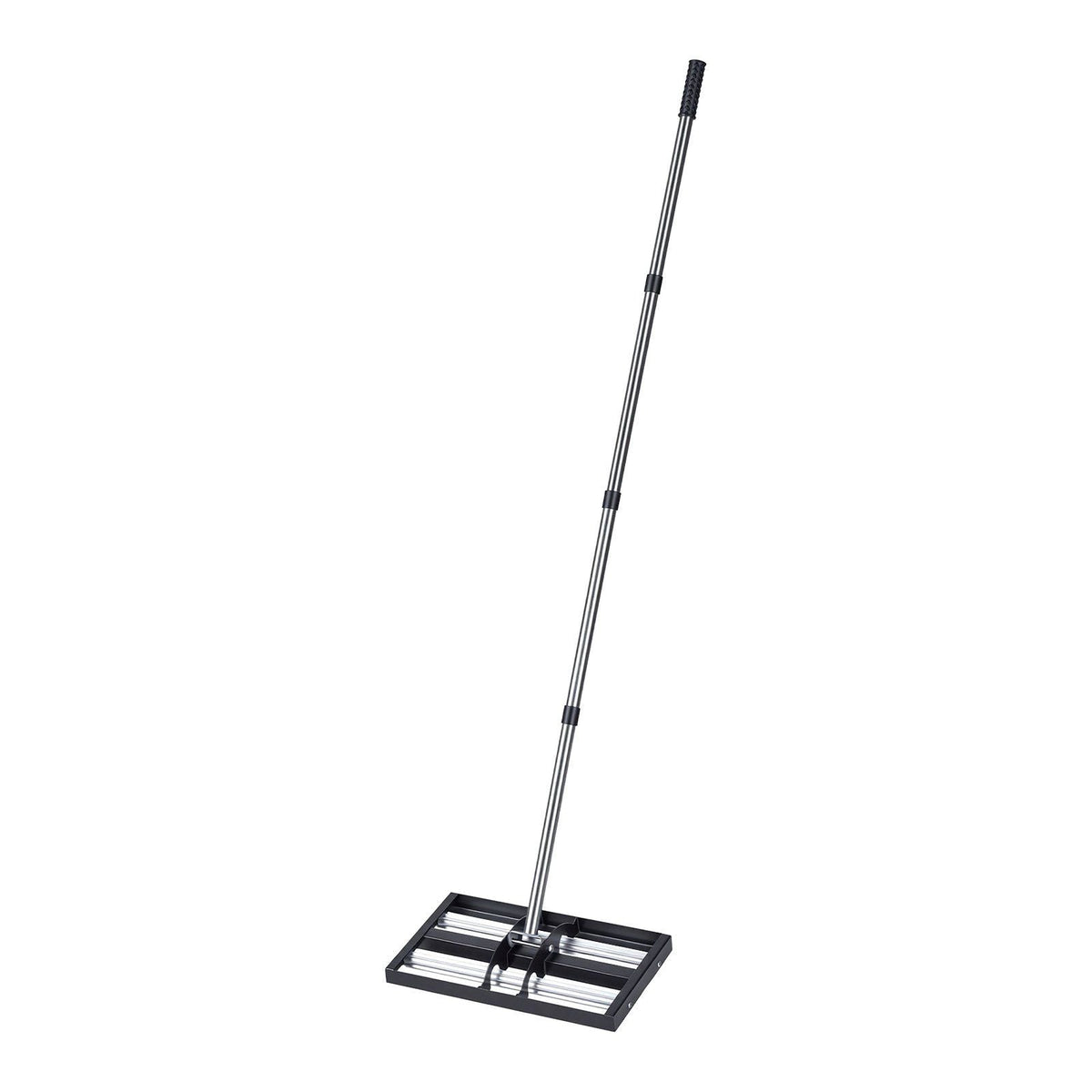 Updated Lawn Leveling Rake with Roller, 17" x 10" Stainless Steel Lawn Leveler with 63.4" Adjustable Handle, Heavy Duty Yard Leveling Rake, Effort Saving Lawn Leveling Tool for Yard Golf Court