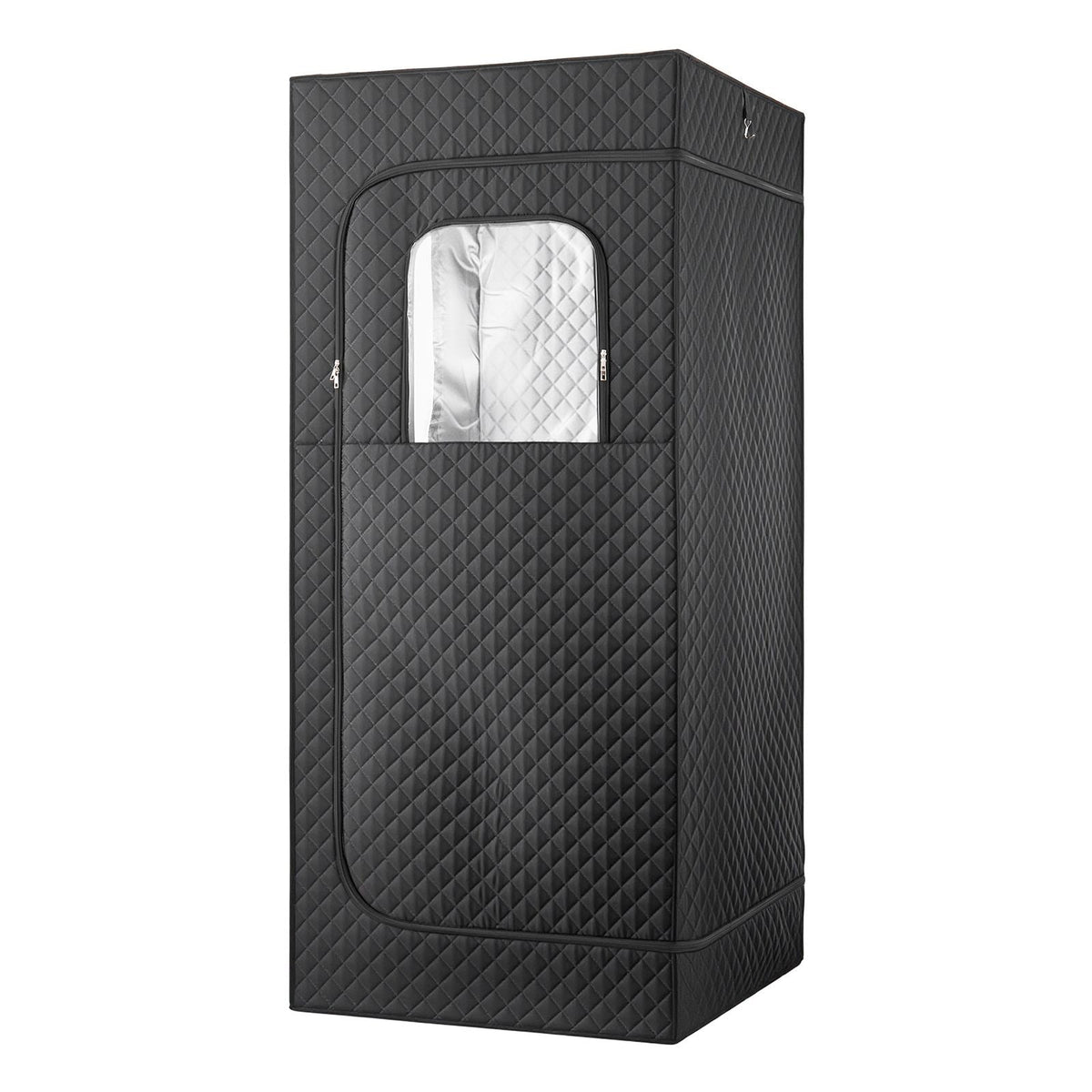Upgraded Portable Steam Sauna for Home, 1 Person Full Body Home Spa Tent with Steamer & 1 Foldable Chairs & Remote & Essential Oil Box,Heavy-Duty Stainless Steel Frame Sauna Box, (Black)