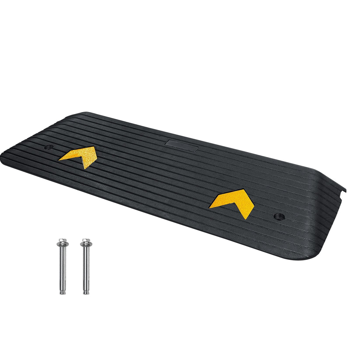 Upgraded Rubber Threshold Ramp, 1.5" Rise Wheelchair Ramp Doorway, Natural Curb Ramp Rated 33069 lbs Load Capacity, Non-Slip Textured Surface Rubber Curb Ramp for Wheelchair and Scooter