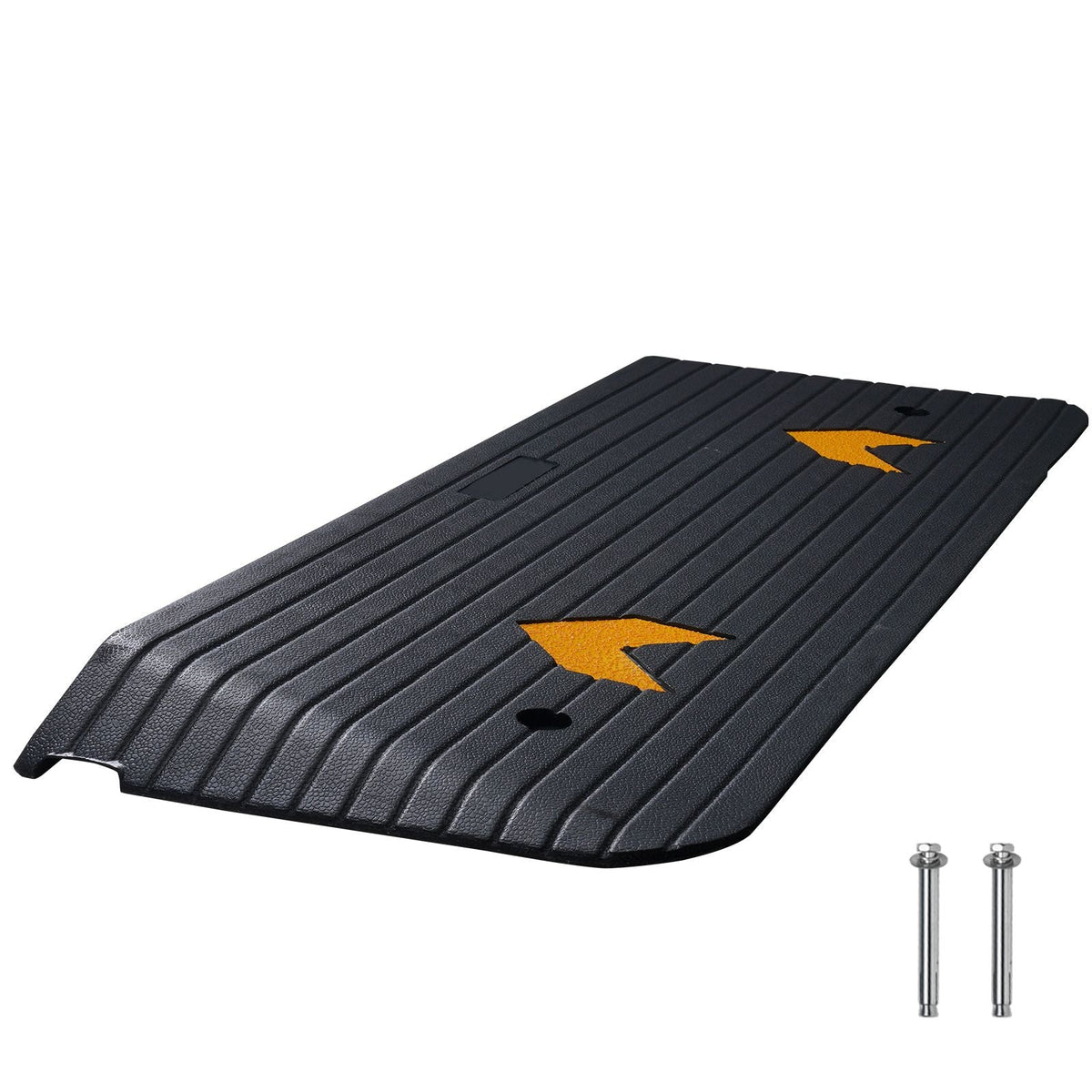 Upgraded Rubber Threshold Ramp, 1.5" Rise Wheelchair Ramp Doorway, Natural Curb Ramp Rated 33069 lbs Load Capacity, Non-Slip Textured Surface Rubber Curb Ramp for Wheelchair and Scooter