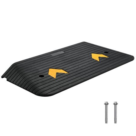 Upgraded Rubber Threshold Ramp, 3" Rise Door Ramp with 1 Channel, Natural Rubber Car Ramp with Non-Slip Textured Surface, 33069 lbs Load Capacity Curb Ramp for Wheelchair and Scooter