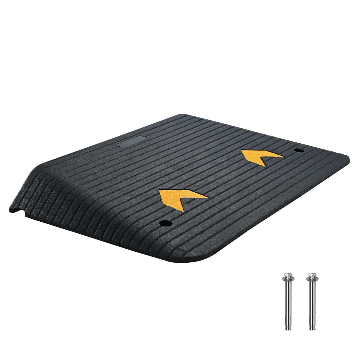 Upgraded Rubber Threshold Ramp, 4" Rise Door Ramp with 1 Channel, Natural Rubber Car Ramp with Non-Slip Textured Surface, 33069 lbs Load Capacity Curb Ramp for Wheelchair and Scooter