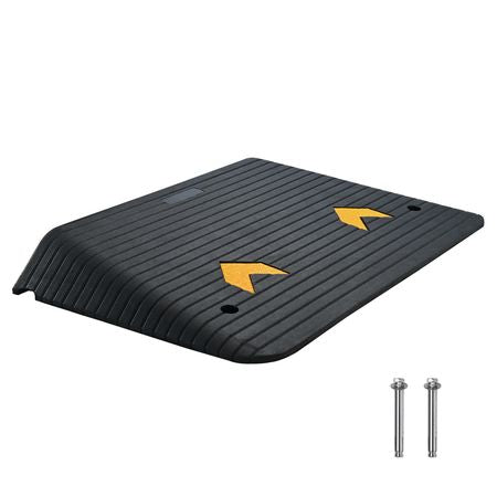 Upgraded Rubber Threshold Ramp, 4" Rise Door Ramp with 1 Channel, Natural Rubber Car Ramp with Non-Slip Textured Surface, 33069 lbs Load Capacity Curb Ramp for Wheelchair and Scooter