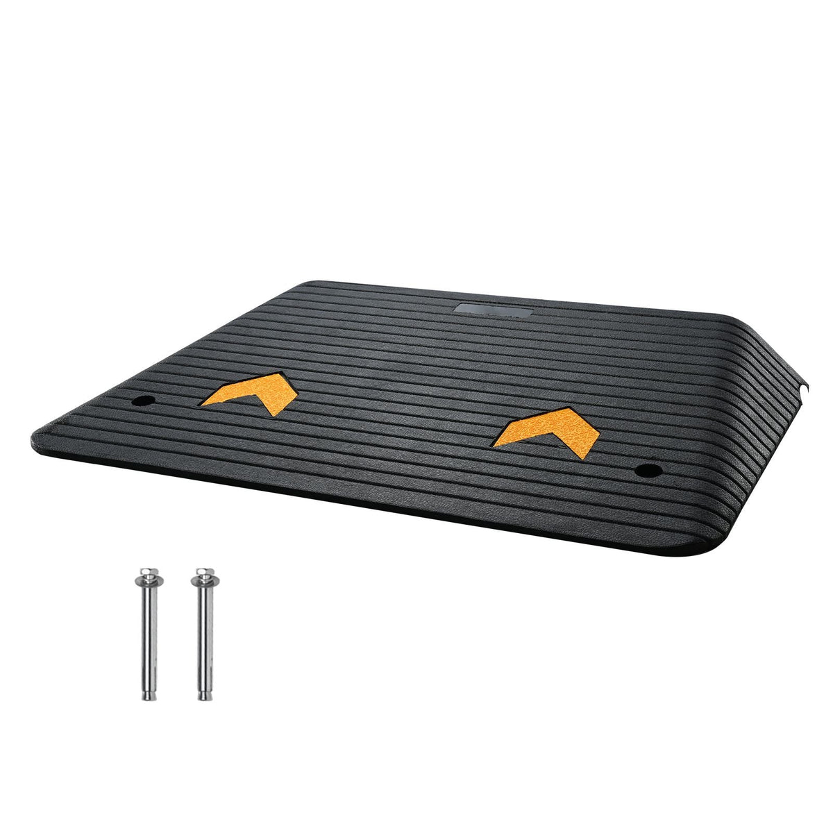 Upgraded Rubber Threshold Ramp, 4" Rise Door Ramp with 1 Channel, Natural Rubber Car Ramp with Non-Slip Textured Surface, 33069 lbs Load Capacity Curb Ramp for Wheelchair and Scooter