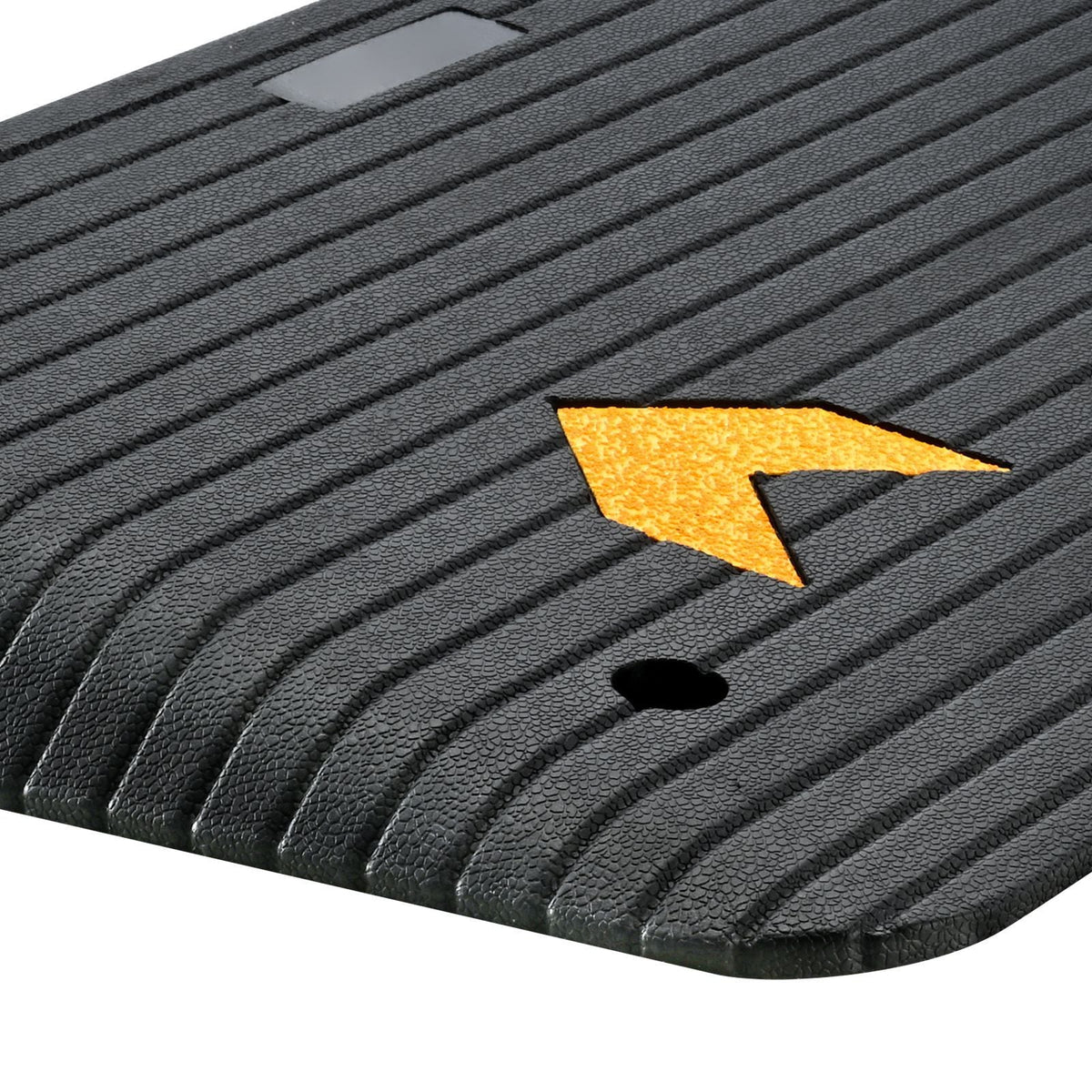Upgraded Rubber Threshold Ramp, 4" Rise Door Ramp with 1 Channel, Natural Rubber Car Ramp with Non-Slip Textured Surface, 33069 lbs Load Capacity Curb Ramp for Wheelchair and Scooter
