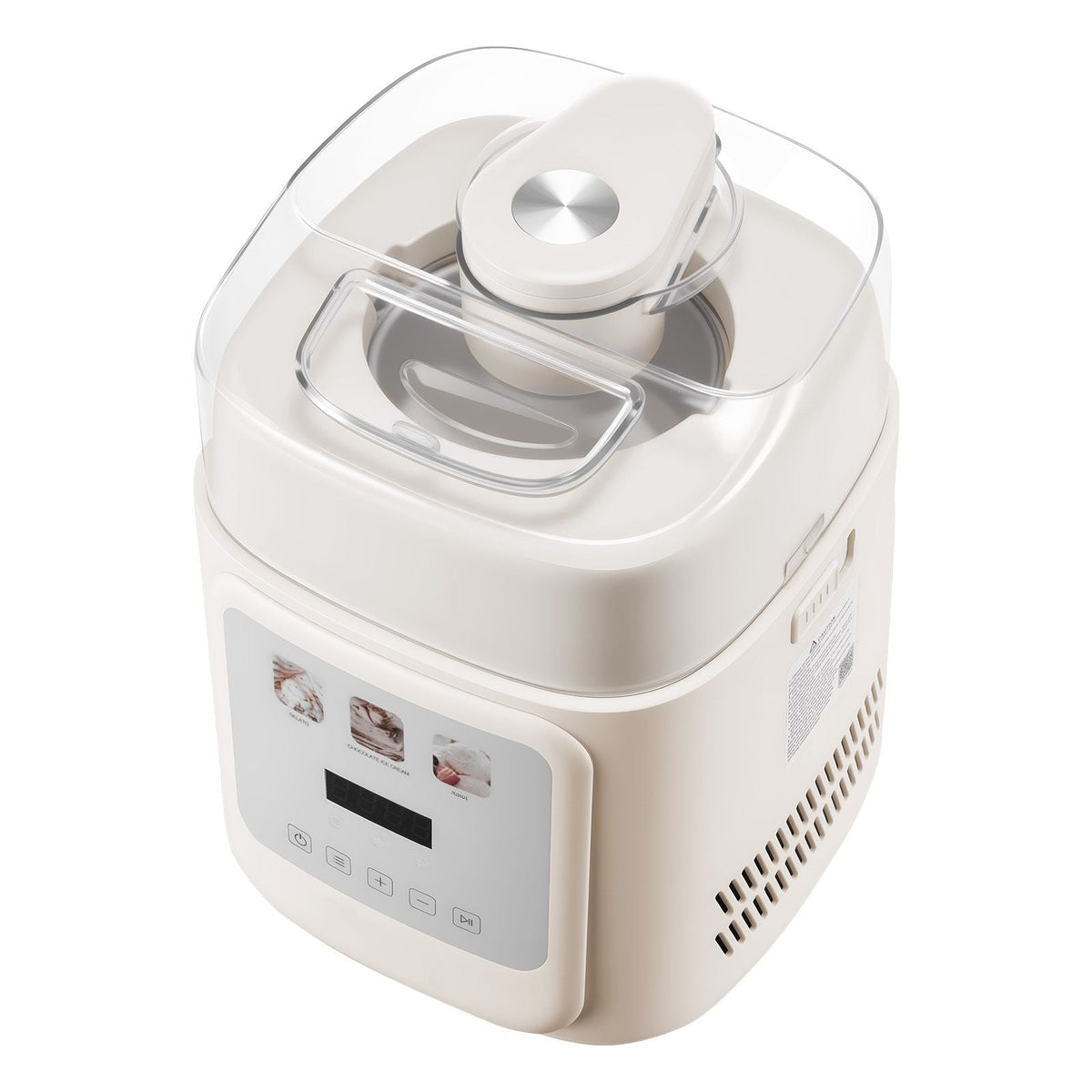 Upright Automatic Ice Cream Maker with Built-in Compressor, 1 Quart No Pre-freezing Gelato Maker & Frozen Yogurt Machine, 4 Modes Electric Sorbet-Maker, Compressor Ice Cream Machine for Home