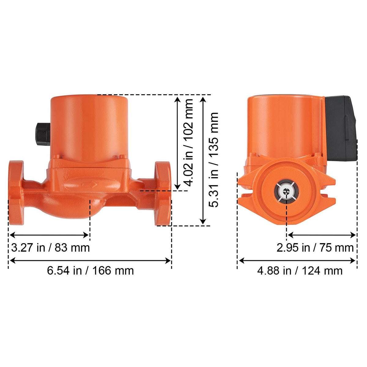 UPS15-58FC Hot Water Recirculating Pump, 110V, 82W 17 GPM Hot Water Circulation Pump, 1" NPT Flange 3-Speed Circulator Pump, Quiet Operation Circulator Pump for Home Water Heater System