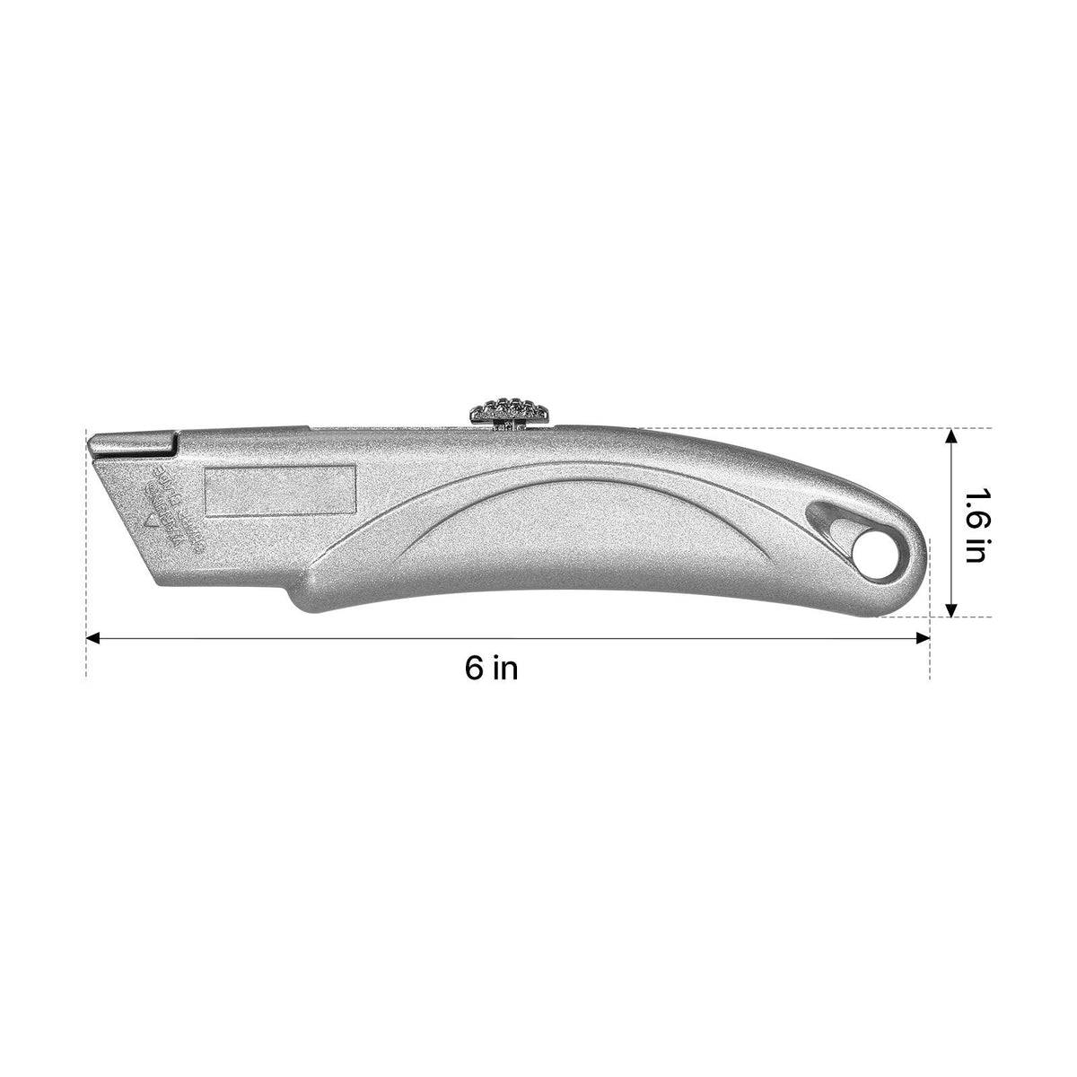 Utility Knife, 2-Pack Retractable Box Cutter, with Aluminum Alloy Case, SK5 Blades and Handle, 3-Position Blade, 5 Blades, Heavy Duty Box Cutter for Leather, Card Board, Rubber Cables, Silver