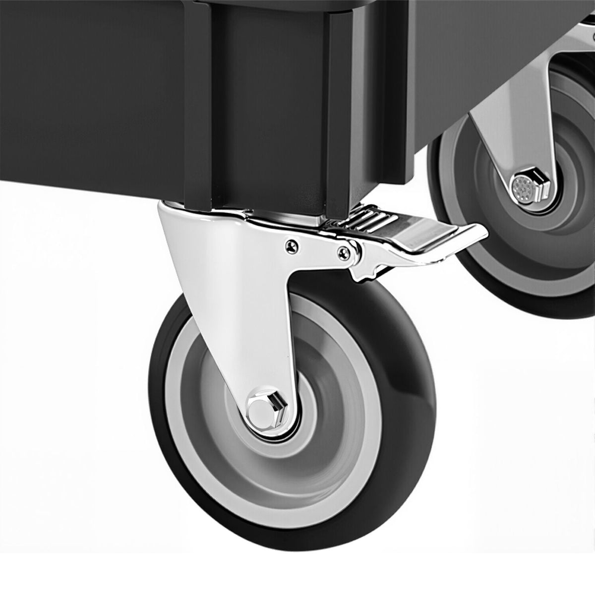Utility Service Cart, 550 LBS Laod Capacity, 3 Shelf Heavy Duty Plastic Rolling Utility Cart with 360° Swivel Wheels (2 with Brakes), Ergonomic Storage Handle for Warehouse/Garage/Cleaning