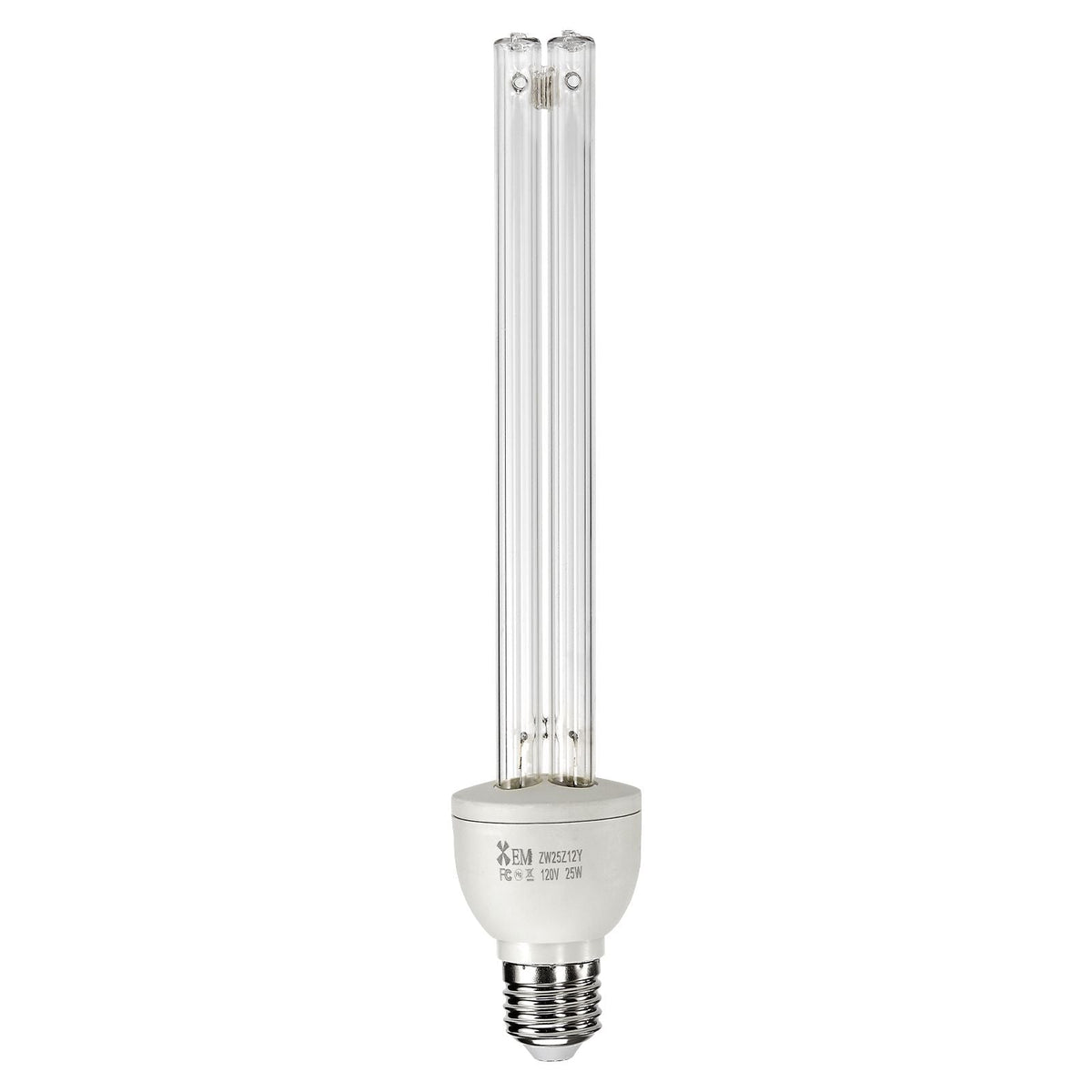 UV Light Bulb, 4 Pack, 25W Replacement Ultraviolet UVC Lamp with Ozone, 253.7 nm + 185 nm Wavelength UVO Light Bulb, E27 Universal, for 400 sqft Living Room, Classroom, Office, Restaurant