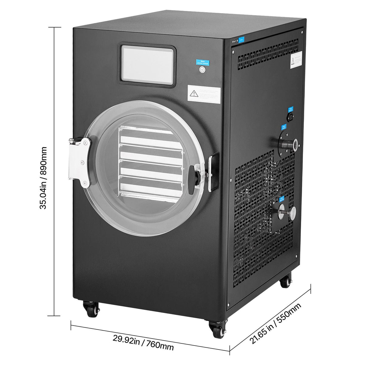 Vacuum Freeze Dryer Machine, 8.8-13.2 LBS/Batch Food Freeze Drying Machine with 4-Layer Trays, Vacuum Pump, Adjustable Timer and Temperature Control, for Fruits Vegetables Meat, Black