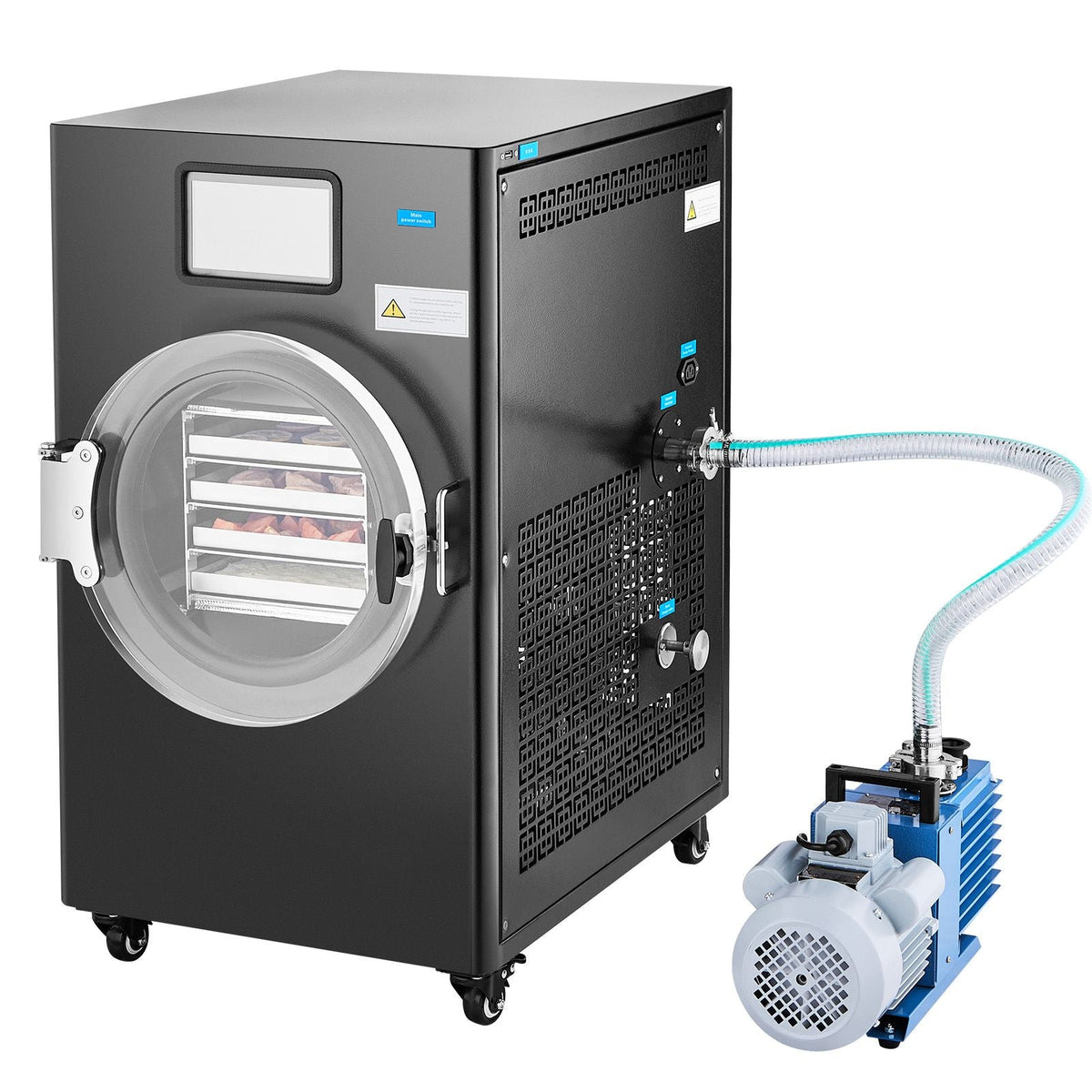 Vacuum Freeze Dryer Machine, 8.8-13.2 LBS/Batch Food Freeze Drying Machine with 4-Layer Trays, Vacuum Pump, Adjustable Timer and Temperature Control, for Fruits Vegetables Meat, Black