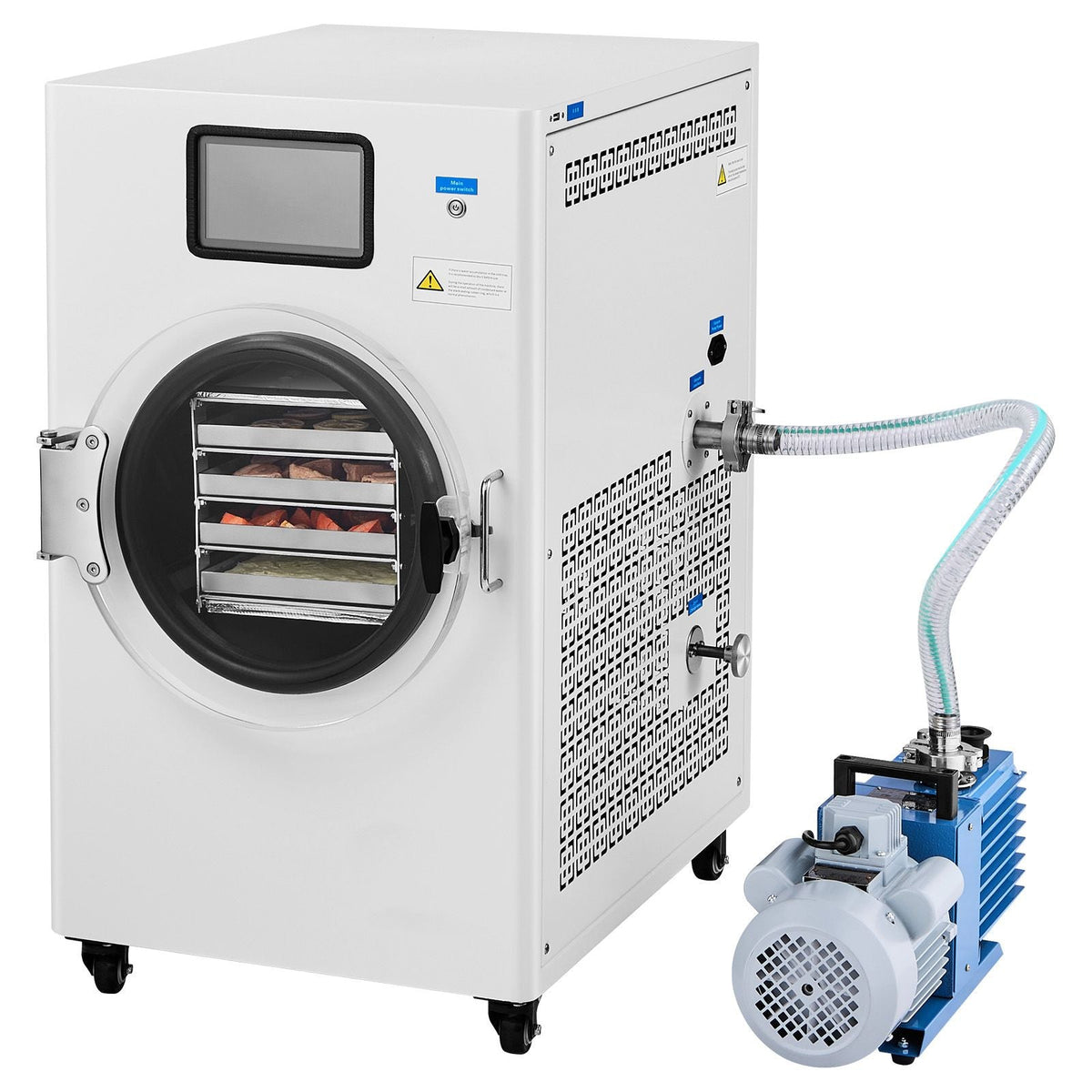 Vacuum Freeze Dryer Machine, 8.8-13.2 LBS/Batch Food Freeze Drying Machine with 4-Layer Trays, Vacuum Pump, Adjustable Timer and Temperature Control, for Fruits Vegetables Meat, White