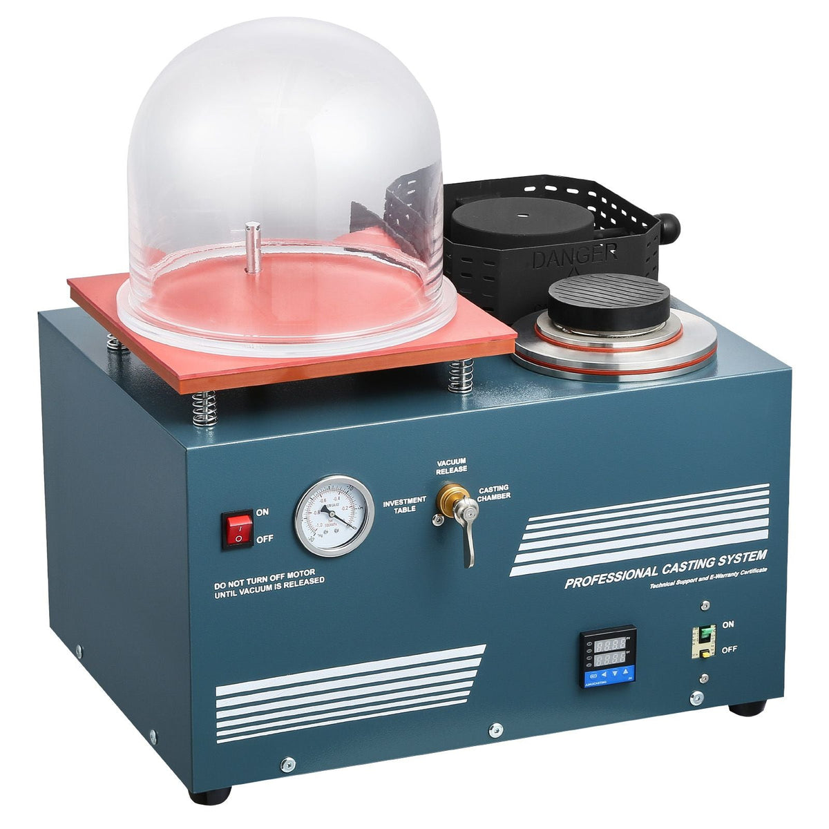 Vacuum Investing Casting Machine with Melting Furnace, Convenient Oil Injection Port, Precision Pressure Gauge, All-in-One Machine for Casting Jewelry and Melting Scrap, Silver, Gold, Copper