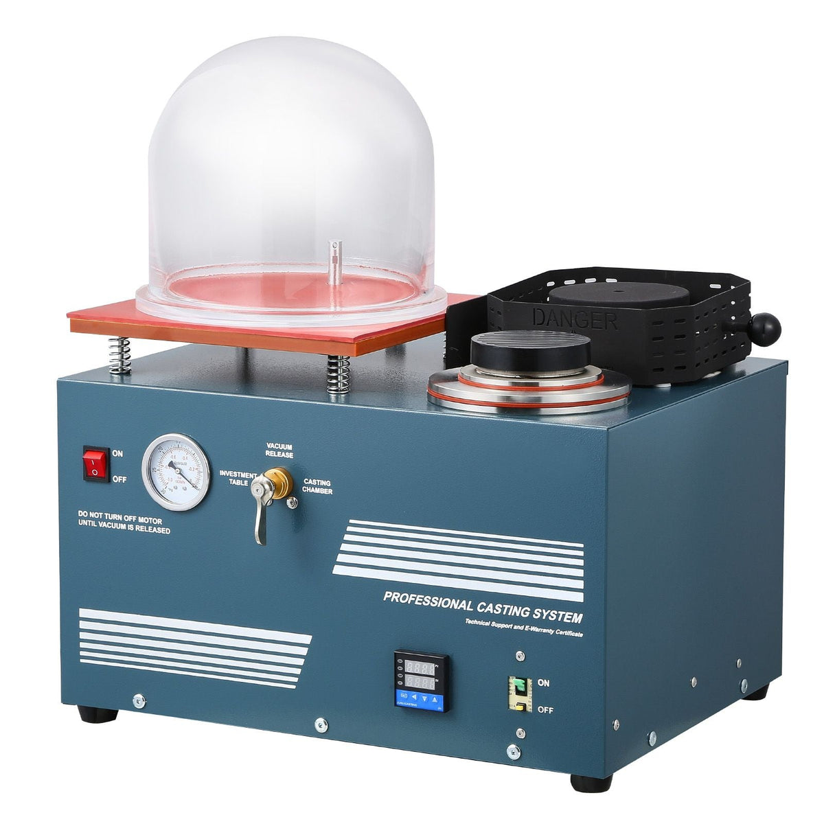 Vacuum Investing Casting Machine with Melting Furnace, Convenient Oil Injection Port, Precision Pressure Gauge, All-in-One Machine for Casting Jewelry and Melting Scrap, Silver, Gold, Copper