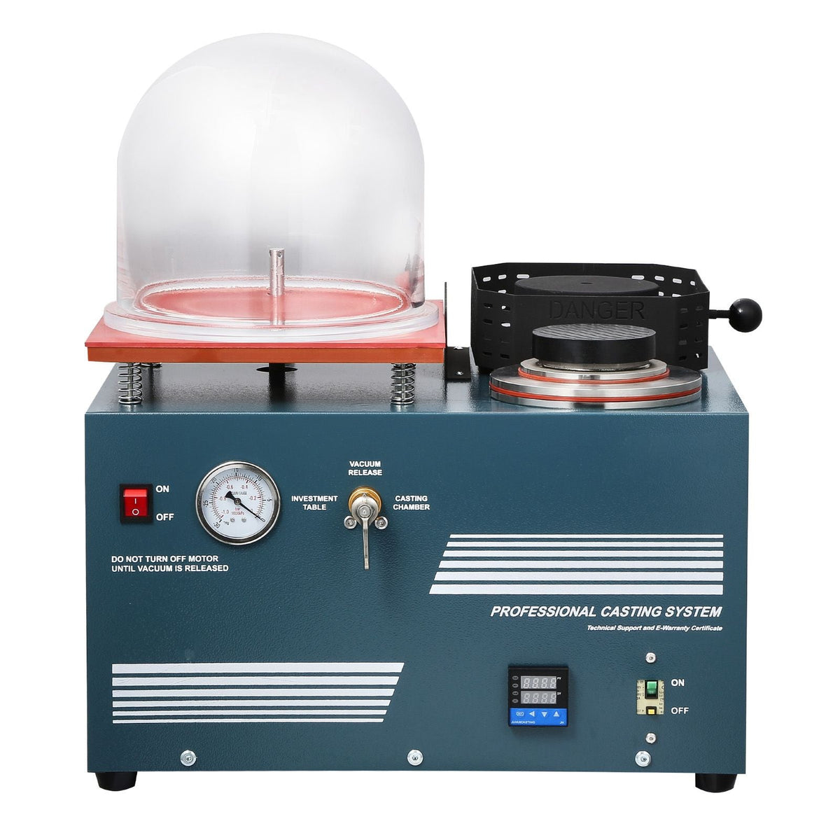 Vacuum Investing Casting Machine with Melting Furnace, Convenient Oil Injection Port, Precision Pressure Gauge, All-in-One Machine for Casting Jewelry and Melting Scrap, Silver, Gold, Copper