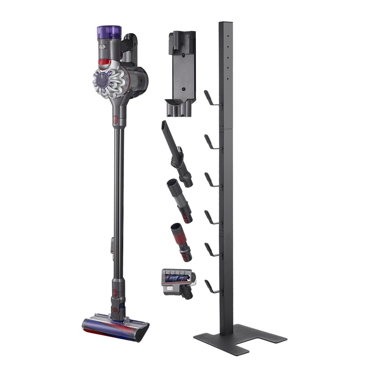 Vacuum Stand, Compatible With Dyson V6 V7 V8 V10 V11 V15, Stable Vacuum Stand Holder with 6 Hooks for Dyson DC30 DC31 DC34 DC35 DC58 DC59 DC62 D74 Cordless Upright Vacuum Cleaners & Accessories