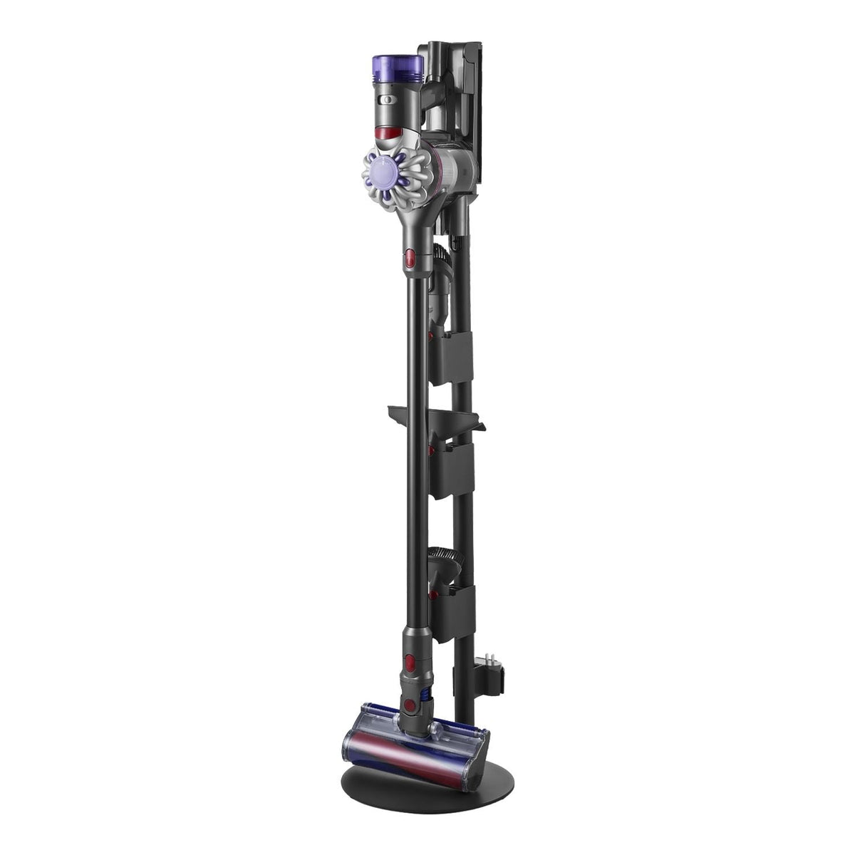 Vacuum Stand, Compatible With V7 V8 V10 V11 V12 V15 Series Upright Vacuum Cleaners & Accessories, Stable Vacuum Stand Holder with 4 Anti-slip Pads and 3 Clips for Storing 6 Brush Heads